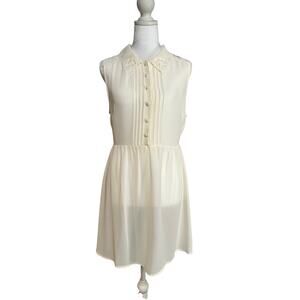 Urban Outfitters Cope ivory chiffon babydoll dress